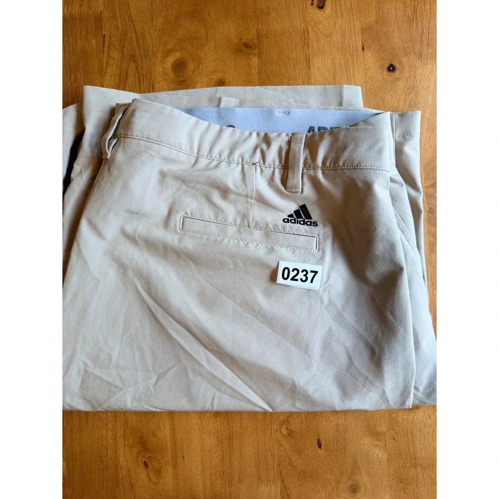 Adidas Golf Ultimate365 Shorts Mens 46 Khaki Tan Flat Front Performance Stretch